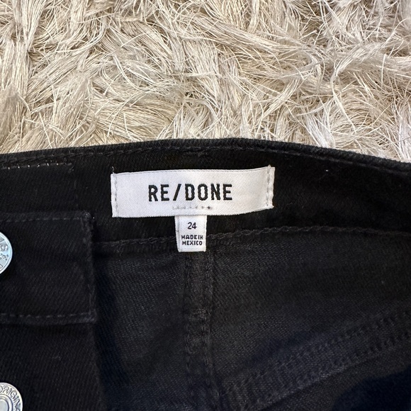 NWT Re/Done 80s Slim Straight Jeans Jet Black Size 24 - Picture 5 of 7